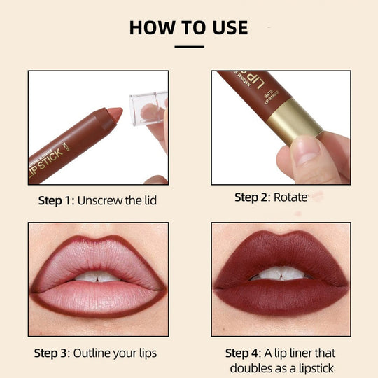 💄 BUY 1 GET 1 FREE ! 💋 Long-Lasting Matte Lip Crayon – 2-in-1 liner & lipstick, hydrating & precise