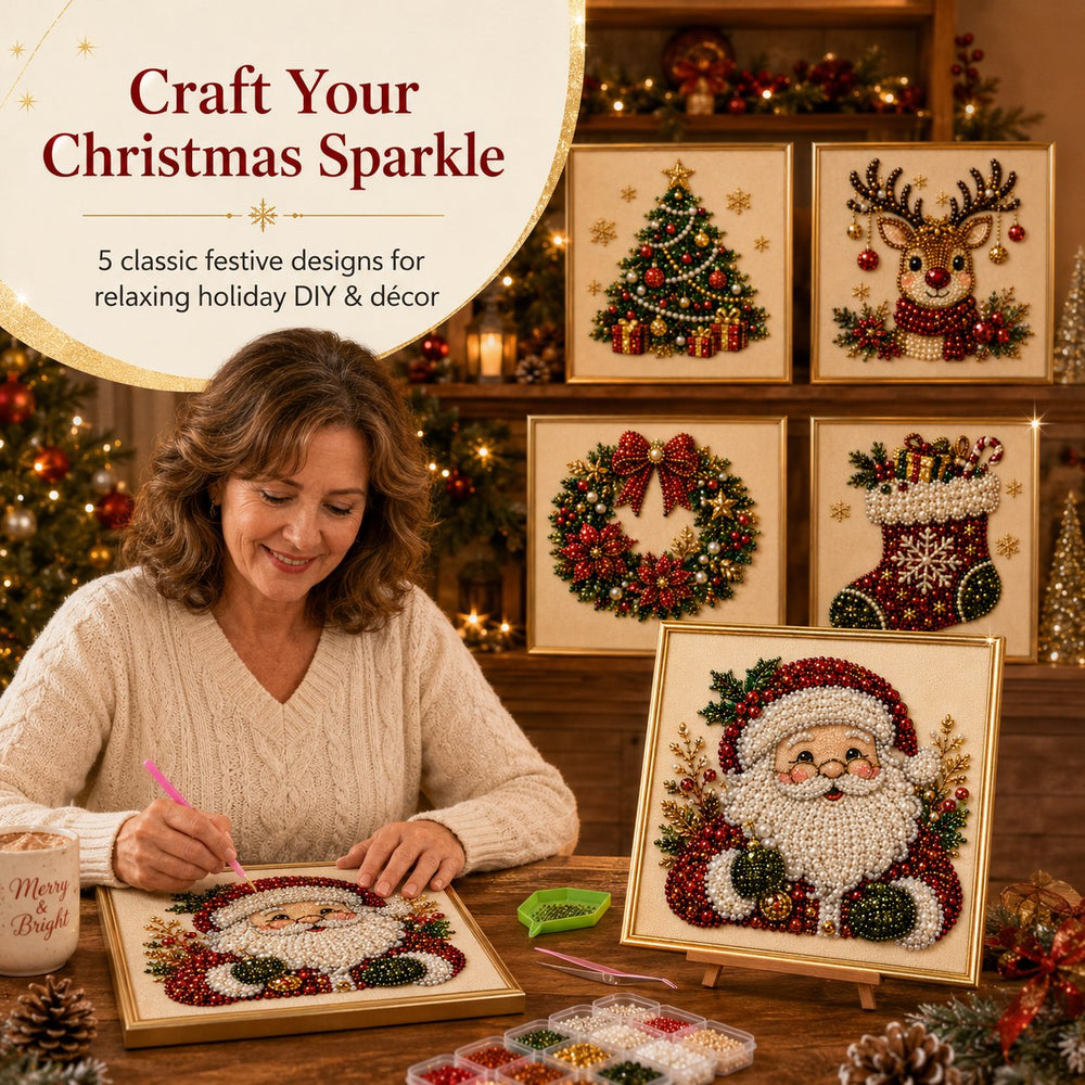 🎄Christmas Pre Sale ￡15.99!!⚡50K+ SOLD!🎅🧘Relaxing & Beginner-Friendly - 🎨💎DIY Christmas Pearl Art Kit