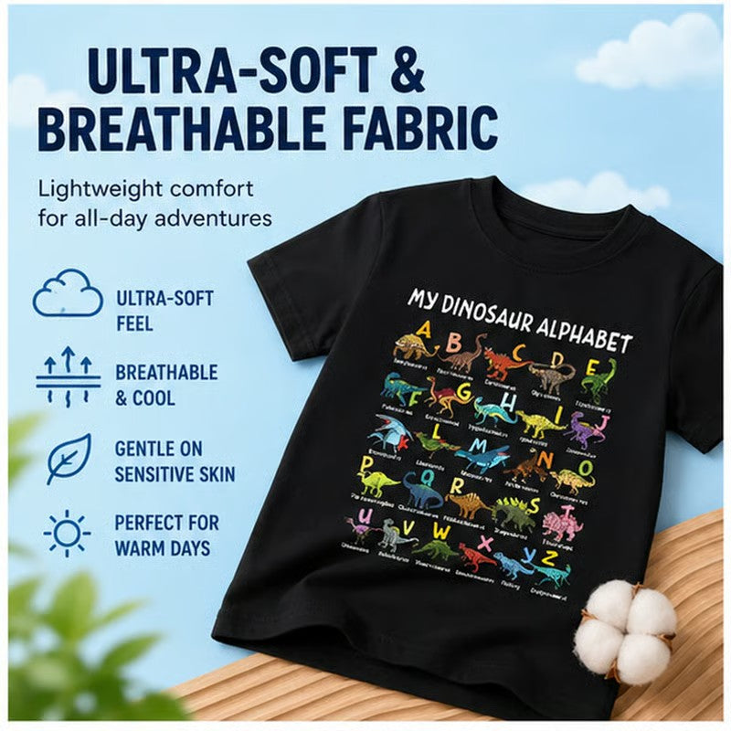 🦖Hot Sale 57% OFF✨Kids Dinosaur Alphabet Graphic T-Shirt