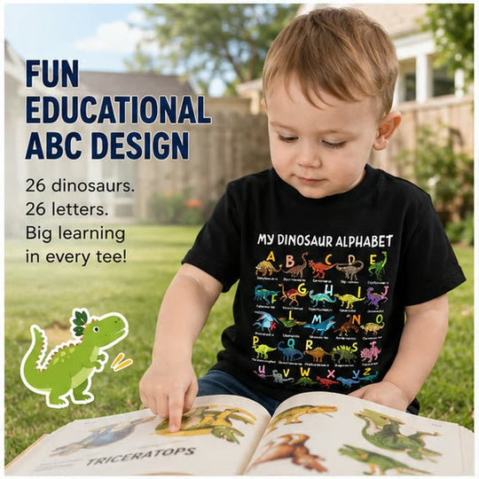 🦖Hot Sale 57% OFF✨Kids Dinosaur Alphabet Graphic T-Shirt