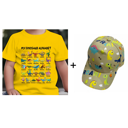 🦖Hot Sale 57% OFF✨Kids Dinosaur Alphabet Graphic T-Shirt