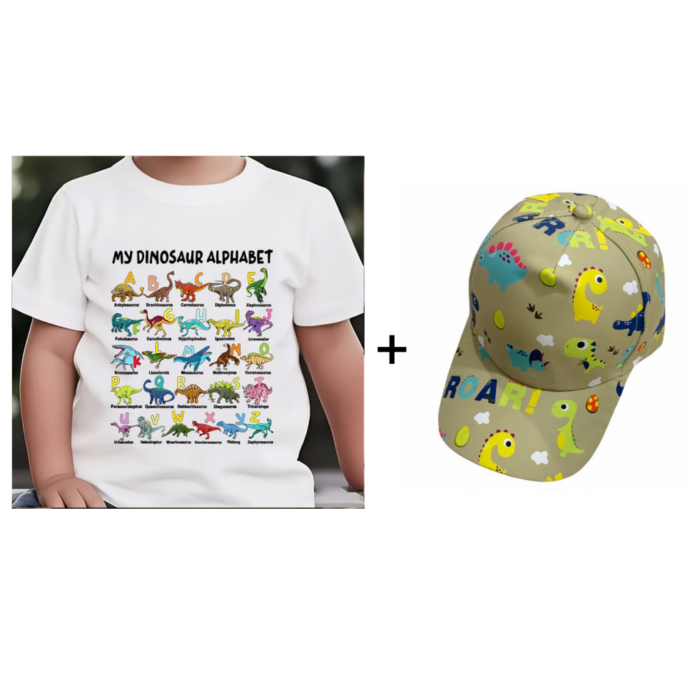 🦖Hot Sale 57% OFF✨Kids Dinosaur Alphabet Graphic T-Shirt