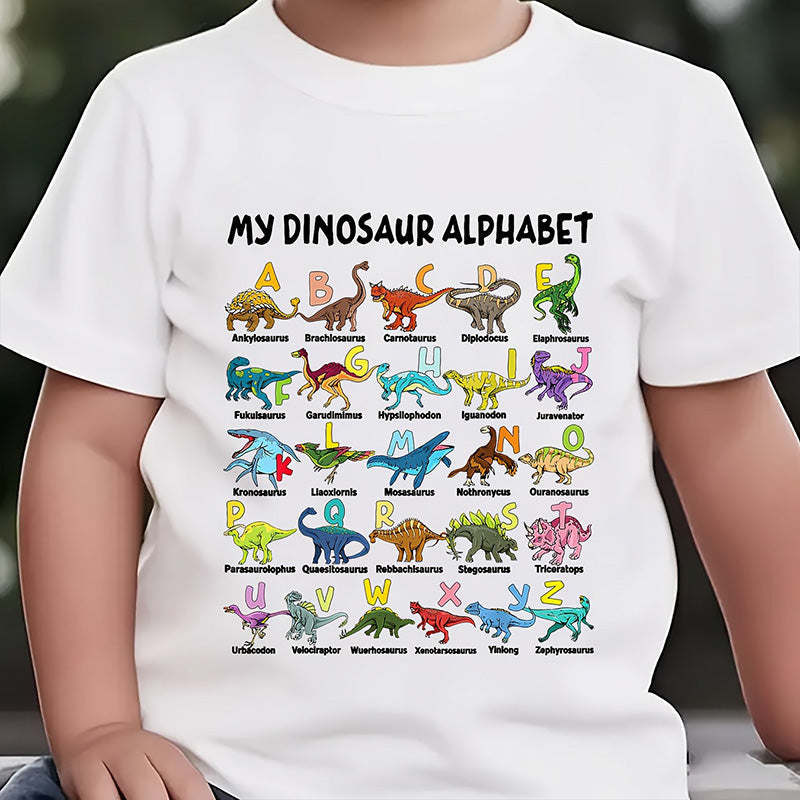 🦖Hot Sale 57% OFF✨Kids Dinosaur Alphabet Graphic T-Shirt