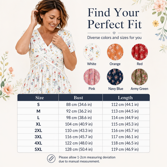🌸LAST DAY SPECIAL PRICE!!🌸Women's V-Neck Floral Print Dress with Twist Waist
