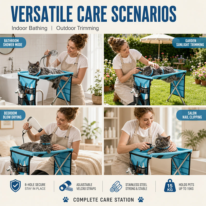 ⏰🔥LIMITED TIME FREE SHIPPING!🔥50K+ SOLD! 2-in-1 Foldable Pet Grooming Bed🐱🐶🛋️