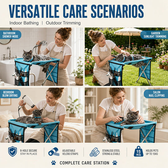 ⏰🔥LIMITED TIME FREE SHIPPING!🔥50K+ SOLD! 2-in-1 Foldable Pet Grooming Bed🐱🐶🛋️