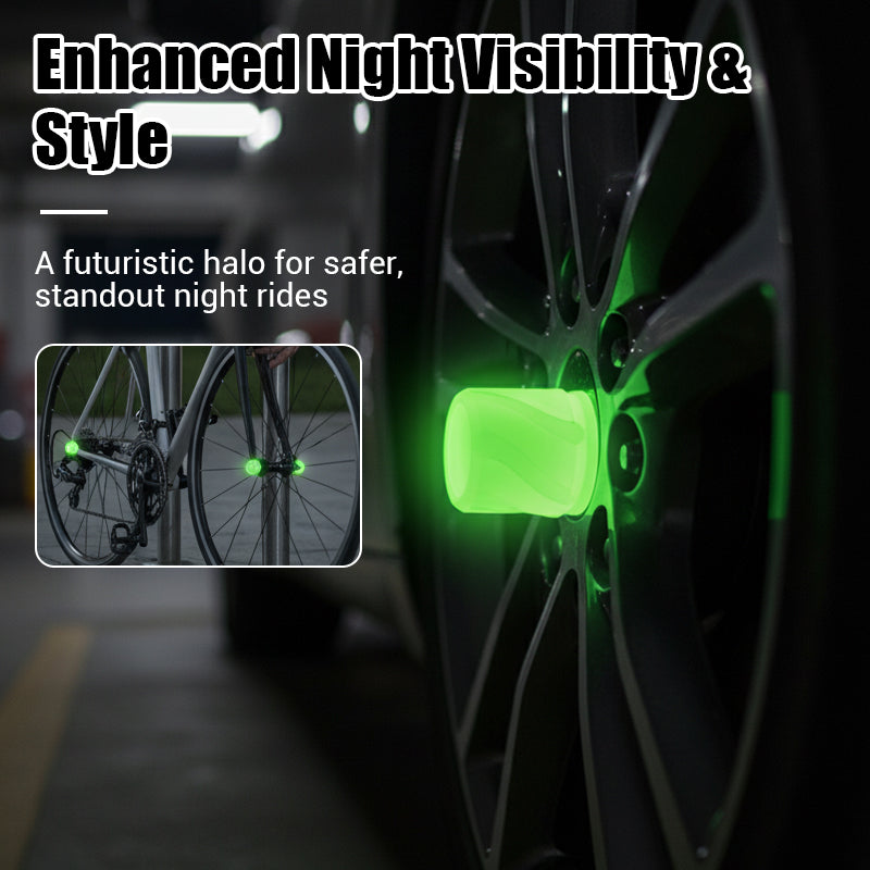 4PCS Glow-in-The-Dark Car Tire Valve Cap