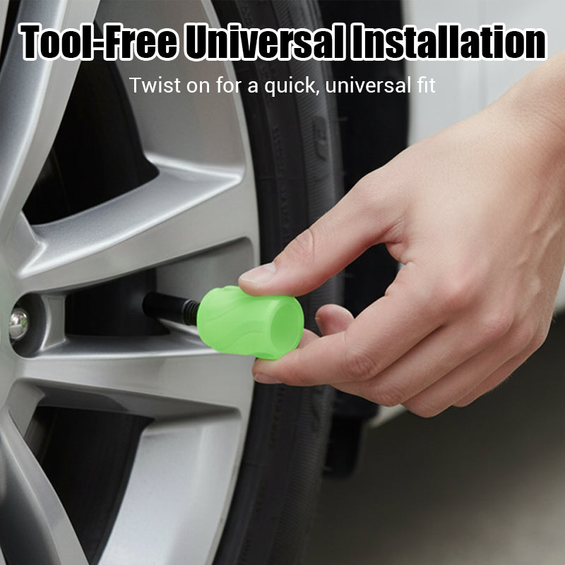 4PCS Glow-in-The-Dark Car Tire Valve Cap