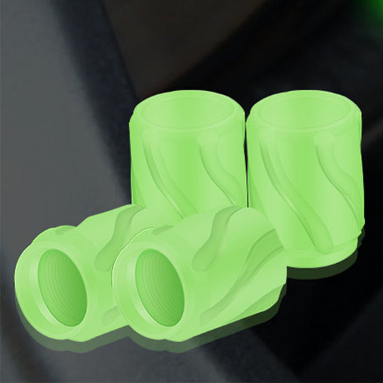 4PCS Glow-in-The-Dark Car Tire Valve Cap