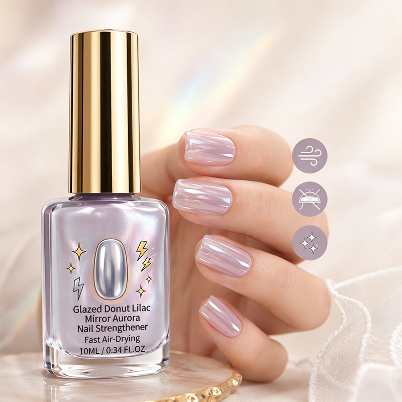 💜Lilac Glossy Mirror Nail Strengthener