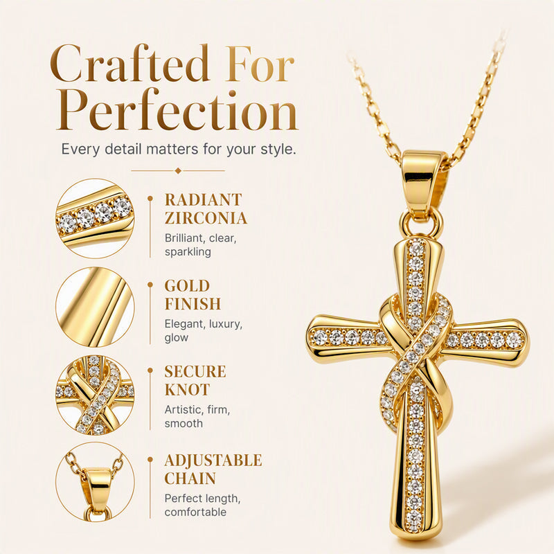 ⏰Limited-time 50% off✝️Sparkling Twisted Knot Cross Pendant Necklace📿