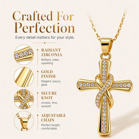 ⏰Limited-time 50% off✝️Sparkling Twisted Knot Cross Pendant Necklace📿