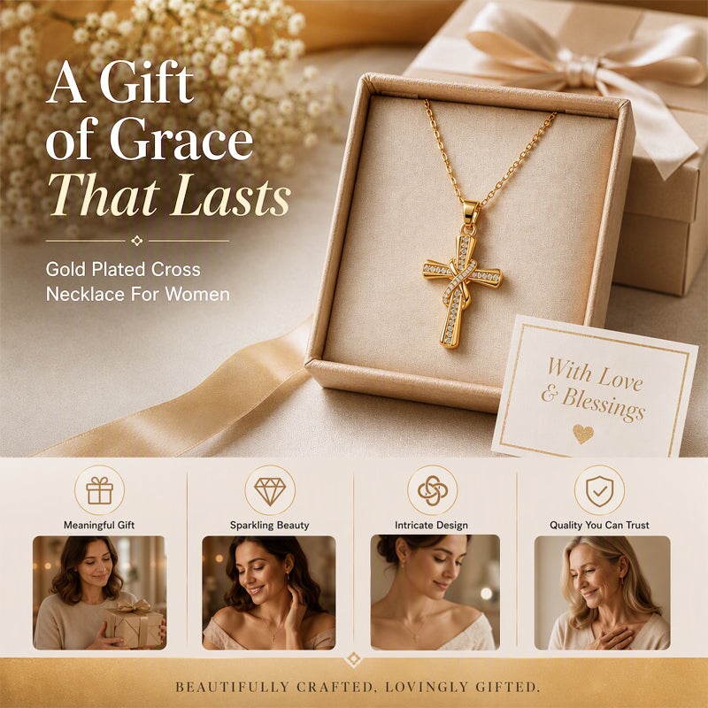 ⏰Limited-time 50% off✝️Sparkling Twisted Knot Cross Pendant Necklace📿