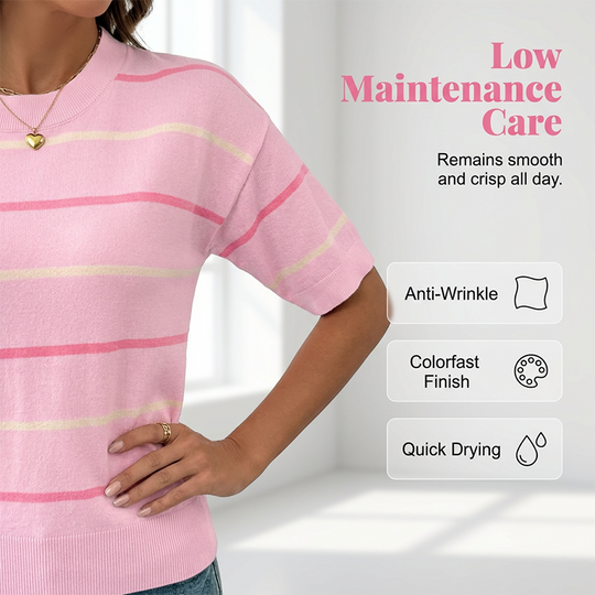 🥳2026 HOT SALE🥳💞Women's Classic Striped Short-Sleeve T-Shirt