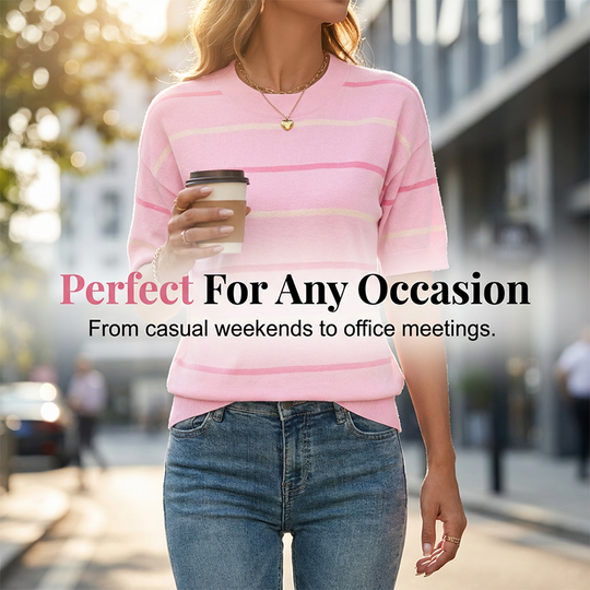 🥳2026 HOT SALE🥳💞Women's Classic Striped Short-Sleeve T-Shirt