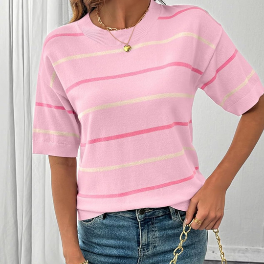 🥳2026 HOT SALE🥳💞Women's Classic Striped Short-Sleeve T-Shirt