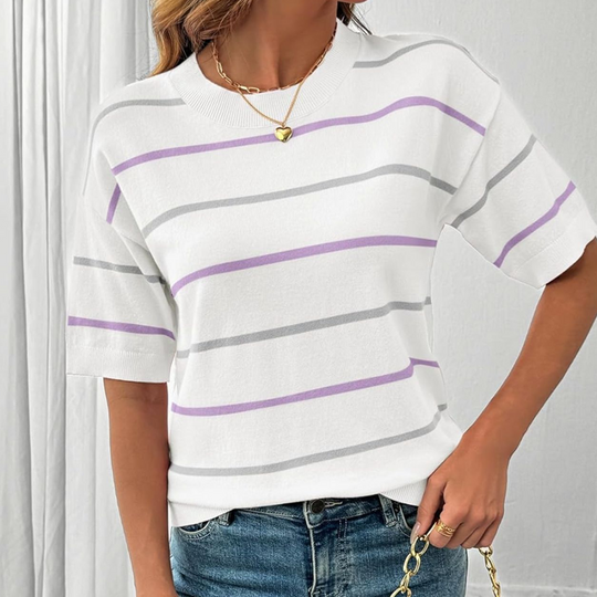 🥳2026 HOT SALE🥳💞Women's Classic Striped Short-Sleeve T-Shirt