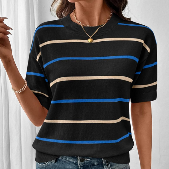 🥳2026 HOT SALE🥳💞Women's Classic Striped Short-Sleeve T-Shirt