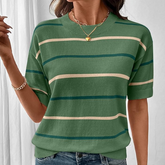 🥳2026 HOT SALE🥳💞Women's Classic Striped Short-Sleeve T-Shirt
