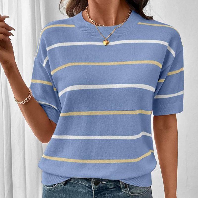 🥳2026 HOT SALE🥳💞Women's Classic Striped Short-Sleeve T-Shirt