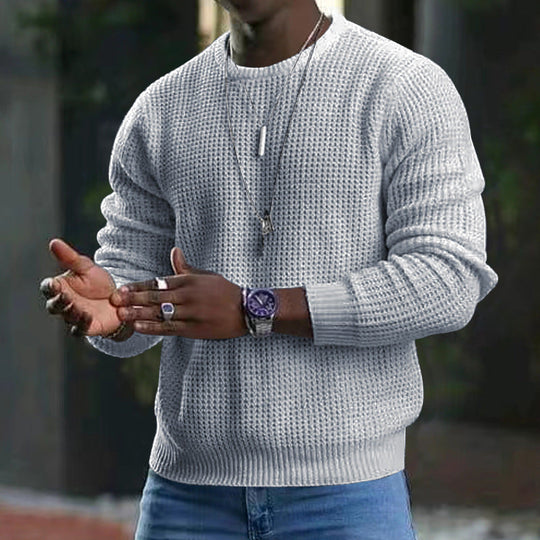 ✨Timeless Comfort | Men's Soft Crew-Neck Sweater with Ribbed Hem