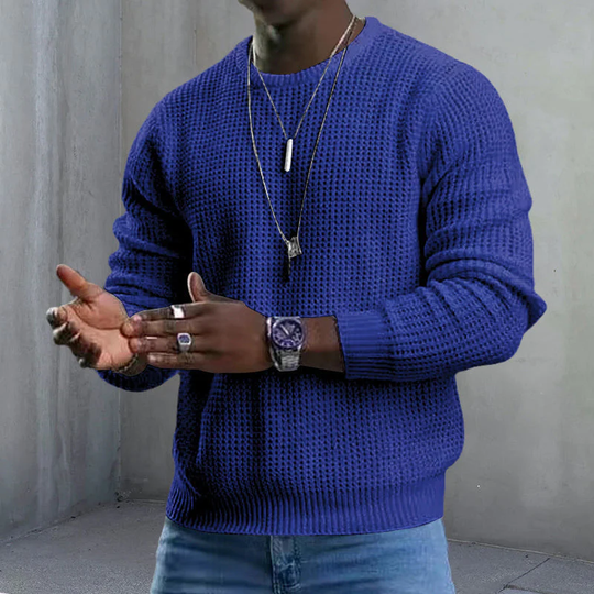 ✨Timeless Comfort | Men's Soft Crew-Neck Sweater with Ribbed Hem