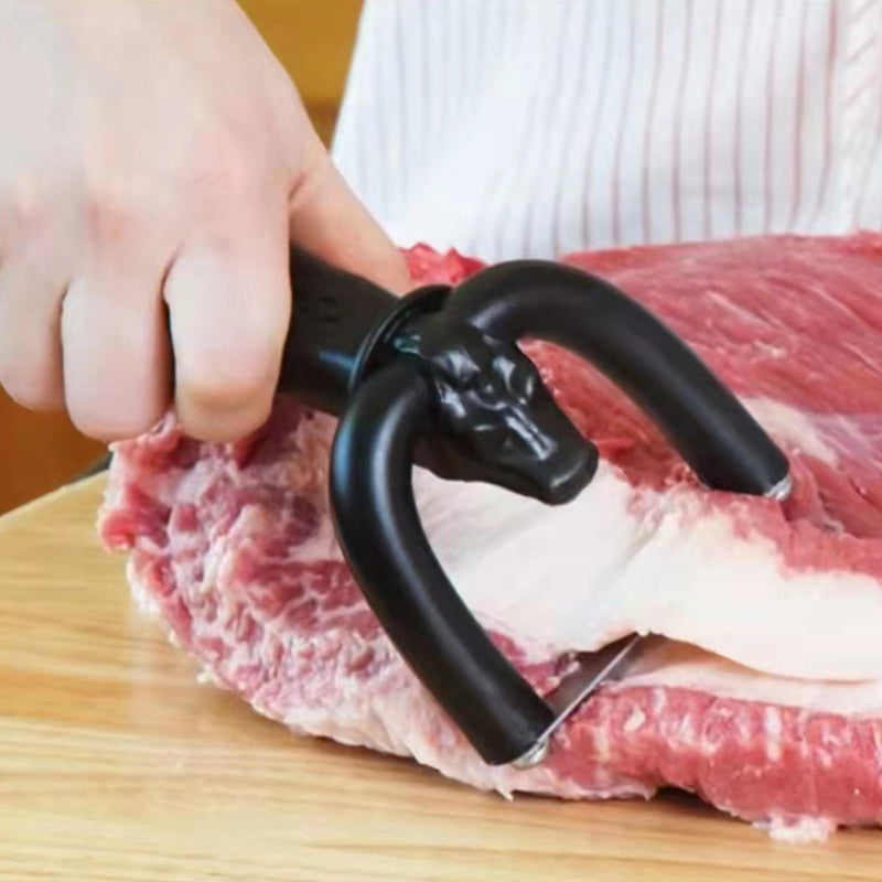 💞50K+ SOLD! 🧑‍🍳Handheld Fat Trimmer for Beef & Pork – U-shaped curved holder targets surface fat without wasting lean meat✨