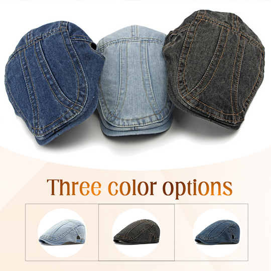 🎉 This Week's Special Sales - 60% OFF ✨🧢 Unisex Denim Newsboy Cap | Vintage Classic Style, Adjustable Comfort Fit for Everyday Wear