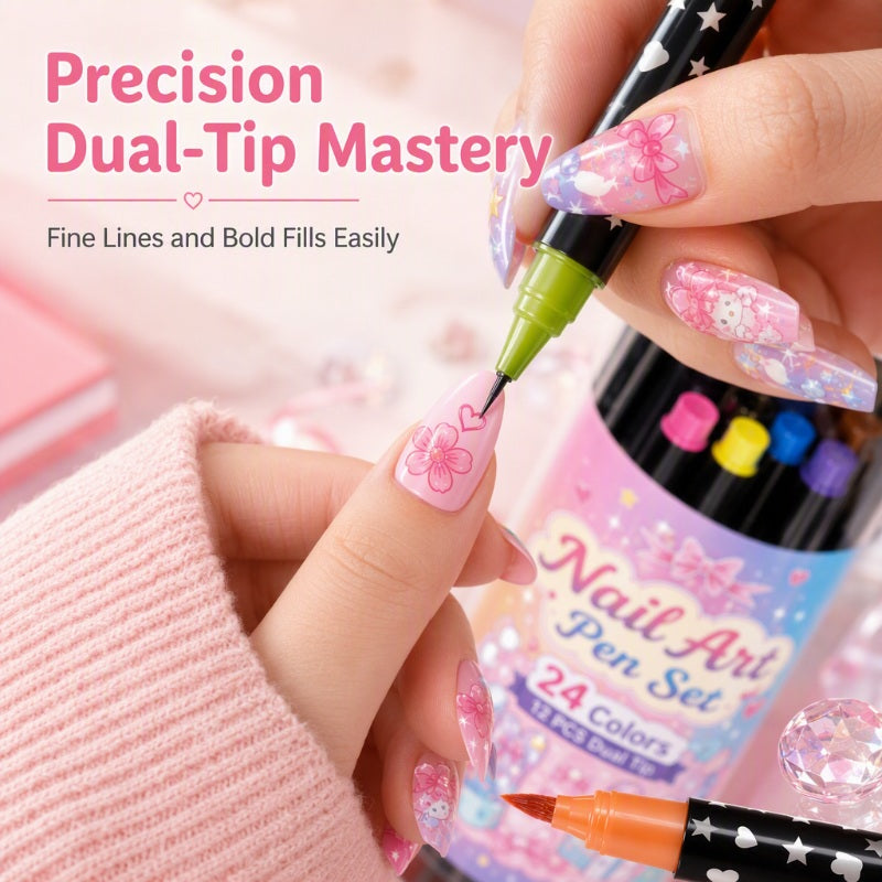 💕LAST DAY-50% OFF🌈24 Colors Dual Ended Nail Art Pens Set3