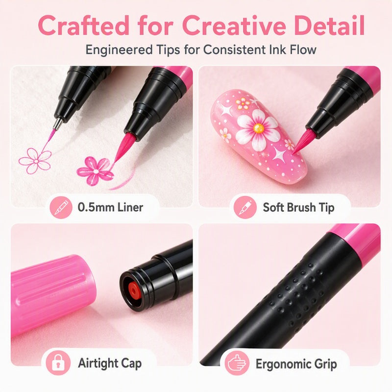 💕LAST DAY-50% OFF🌈24 Colors Dual Ended Nail Art Pens Set3