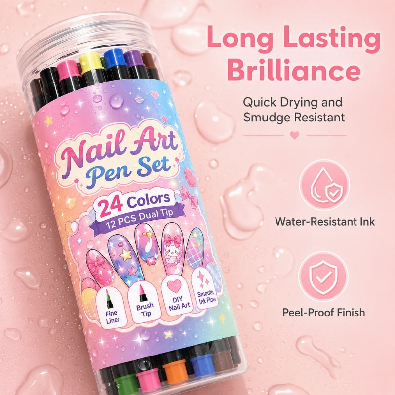💕LAST DAY-50% OFF🌈24 Colors Dual Ended Nail Art Pens Set3