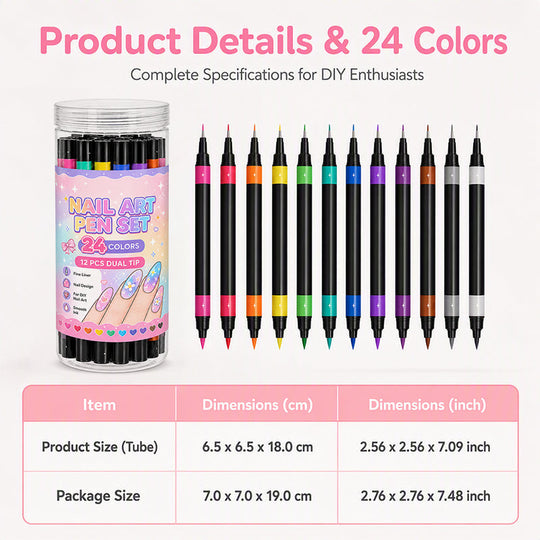 💕LAST DAY-50% OFF🌈24 Colors Dual Ended Nail Art Pens Set3