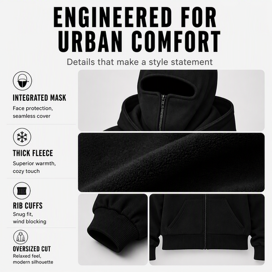 ⌛Limited-Time Offer-Unisex Balaclava Zip-Up Hooded Jacket