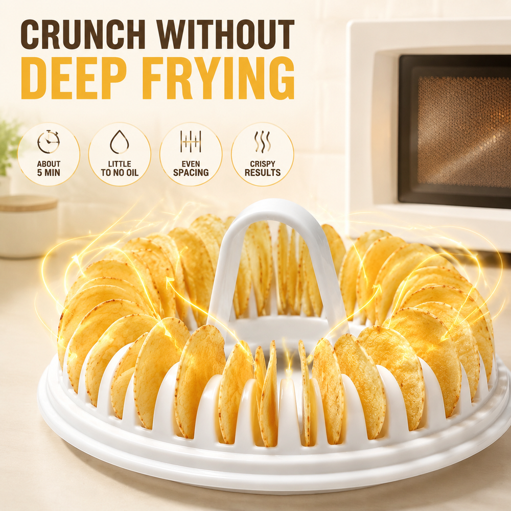 🥔DIY Microwave Potato Chip Maker with Slicer Bowl Set