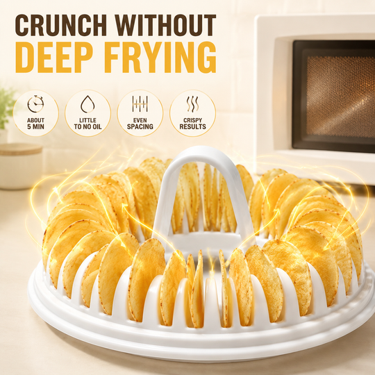 🥔DIY Microwave Potato Chip Maker with Slicer Bowl Set