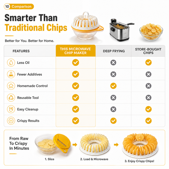 🥔DIY Microwave Potato Chip Maker with Slicer Bowl Set