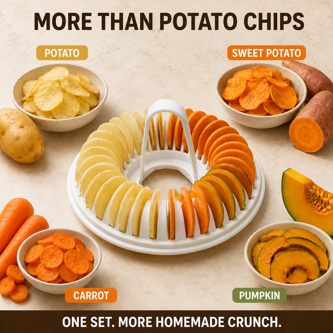 🥔DIY Microwave Potato Chip Maker with Slicer Bowl Set