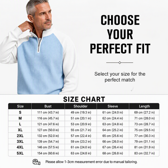 🔥Limited time offer✨Men's Waffle Knit Quarter Zip T-Shirt