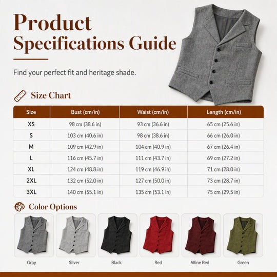 ⏳LAST DAY SALE ONLY￡17.99!🔥✨Men's Vintage Lapel Herringbone Tweed Vest👔🐴