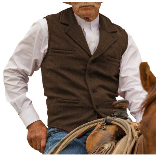 ⏳LAST DAY SALE ONLY￡17.99!🔥✨Men's Vintage Lapel Herringbone Tweed Vest👔🐴