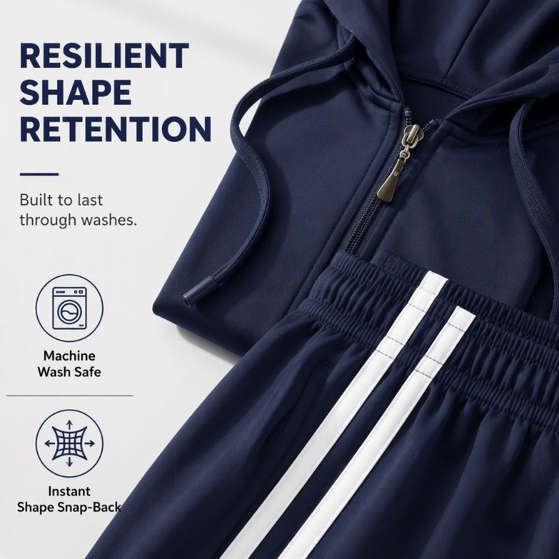 💕 Sporty Everyday Comfort | Women's Striped Zip-Up Hoodie & Pants 2-Piece Set