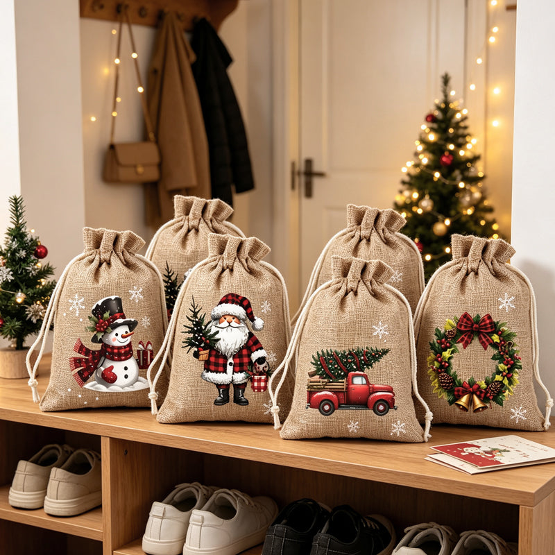 ⏰Christmas Limited Sale -￡8.99!!🎄50K+ SOLD! 🎁Christmas Drawstring Gift Bags