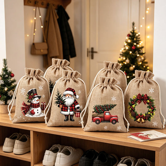 ⏰Christmas Limited Sale -￡8.99!!🎄50K+ SOLD! 🎁Christmas Drawstring Gift Bags