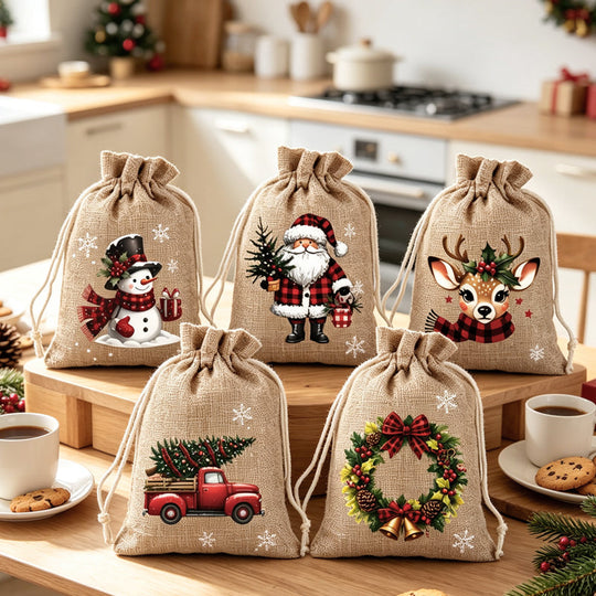 ⏰Christmas Limited Sale -￡8.99!!🎄50K+ SOLD! 🎁Christmas Drawstring Gift Bags