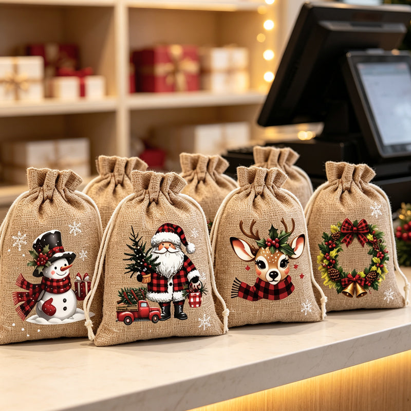 ⏰Christmas Limited Sale -￡8.99!!🎄50K+ SOLD! 🎁Christmas Drawstring Gift Bags