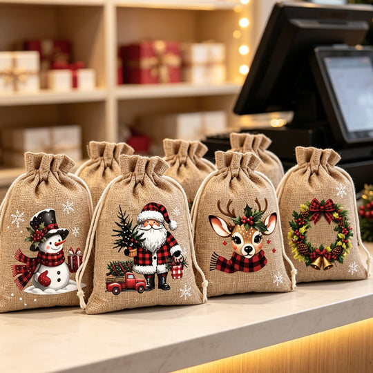 ⏰Christmas Limited Sale -￡8.99!!🎄50K+ SOLD! 🎁Christmas Drawstring Gift Bags