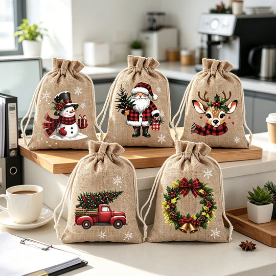 ⏰Christmas Limited Sale -￡8.99!!🎄50K+ SOLD! 🎁Christmas Drawstring Gift Bags