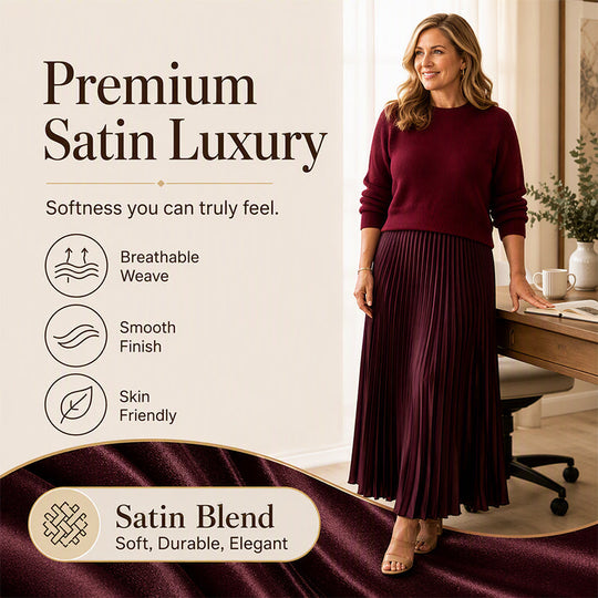 🍂Women's Solid Color Long Sleeve Jumper & Pleated Bottom Dress