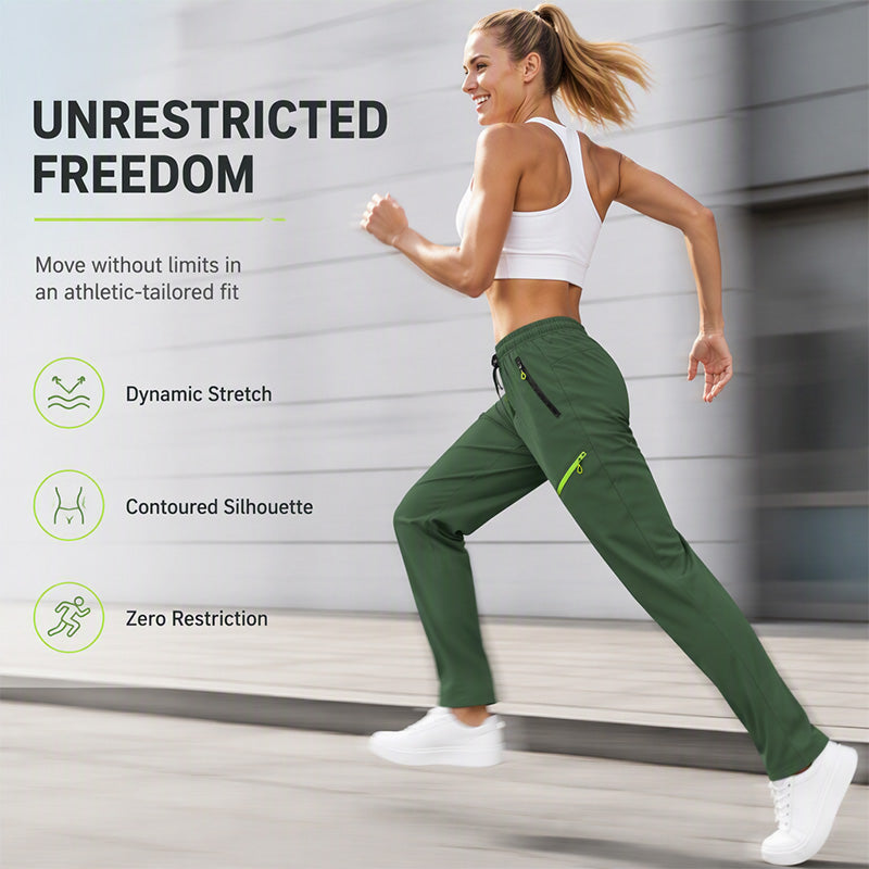 💫 Everyday Function | Women's Contrast-Zip Pocket Athletic Trousers