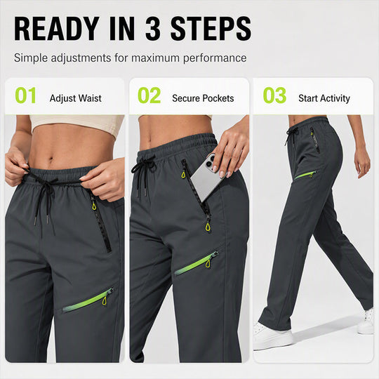 💫 Everyday Function | Women's Contrast-Zip Pocket Athletic Trousers